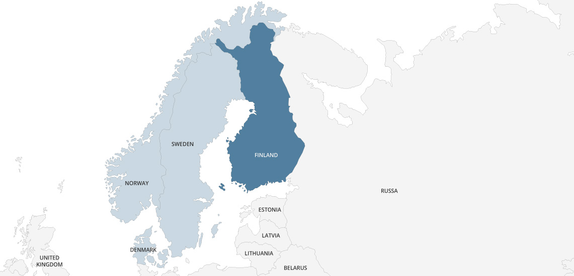 Finland in european map